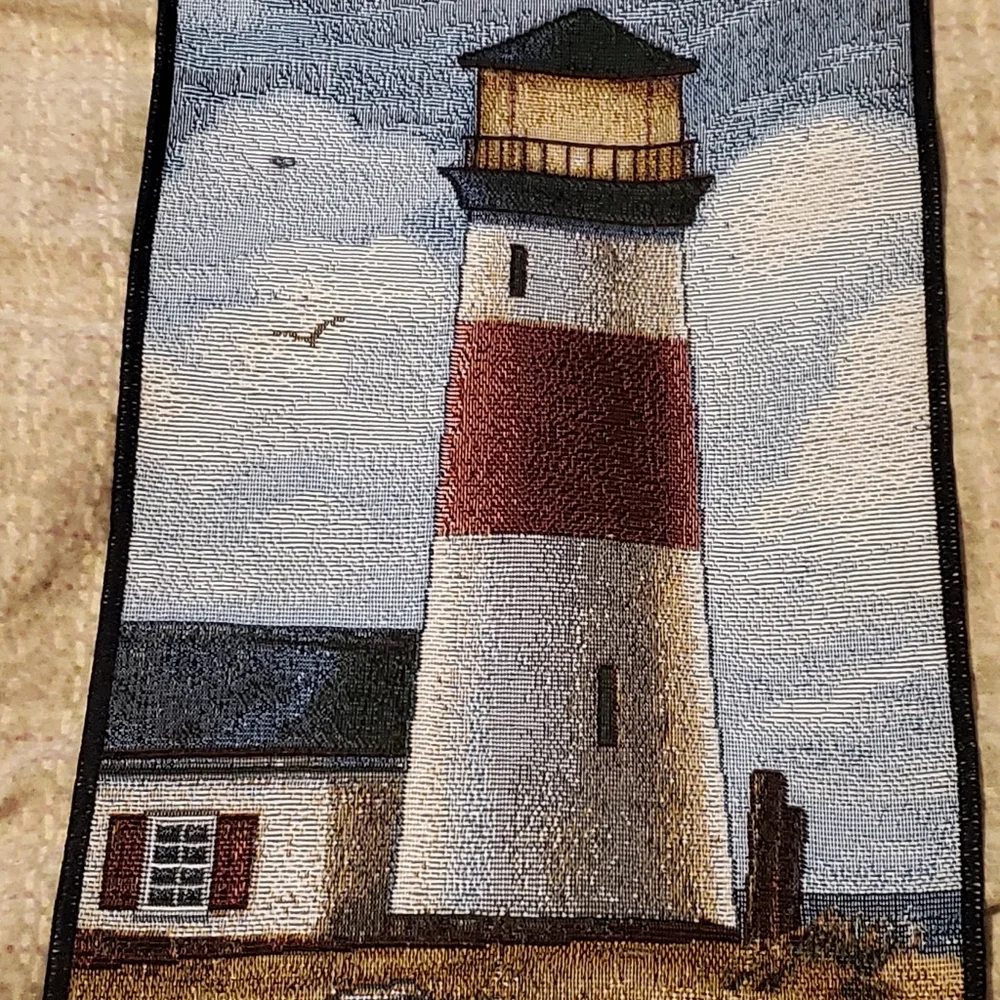 Vintage Lighthouse Hanging Beach Ocean Tapestry 9